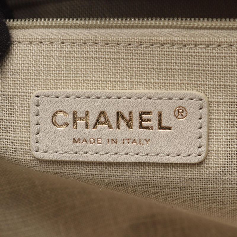 Chanel Shoulder Bag Deauville MM Black Leather Deauville Chain Tote MM Women's