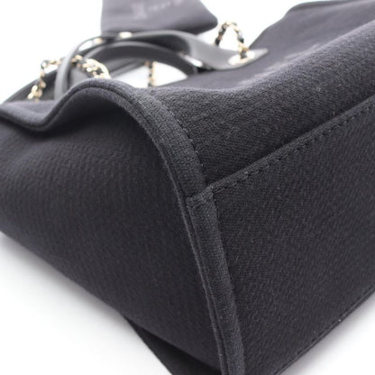 Chanel Shoulder Bag Deauville MM Black Leather Deauville Chain Tote MM Women's