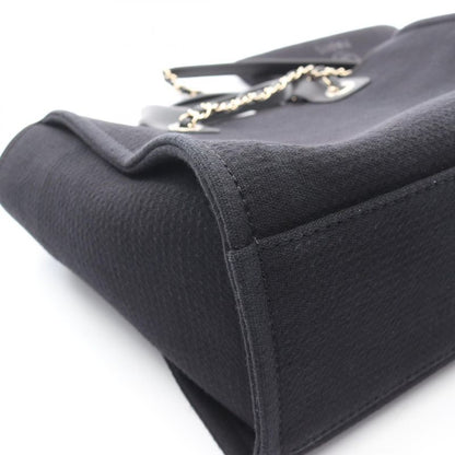 Chanel Shoulder Bag Deauville MM Black Leather Deauville Chain Tote MM Women's