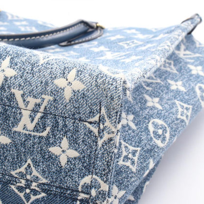 Louis Vuitton Tote Bag On The Go MM Monogram Jacquard Denim M59608 Marine Denim
