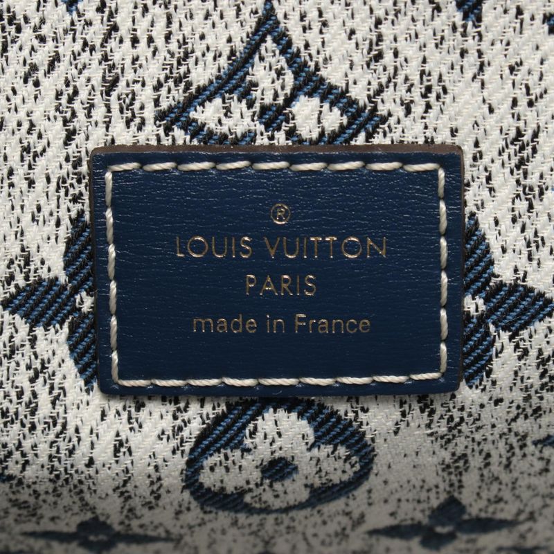 Louis Vuitton Tote Bag On The Go MM Monogram Jacquard Denim M59608 Marine Denim