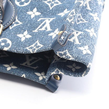 Louis Vuitton Tote Bag On The Go MM Monogram Jacquard Denim M59608 Marine Denim