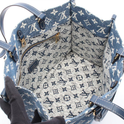 Louis Vuitton Tote Bag On The Go MM Monogram Jacquard Denim M59608 Marine Denim