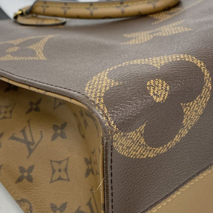 Louis Vuitton Tote Bag Monogram Giant Reverse On The Go MM M45321 Brown 2way