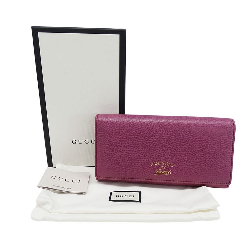Gucci Wallet Long Leather Swing Continental Purple