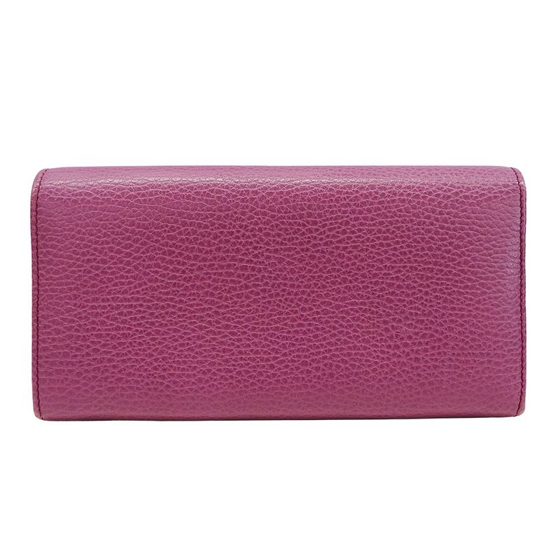 Gucci Wallet Long Leather Swing Continental Purple