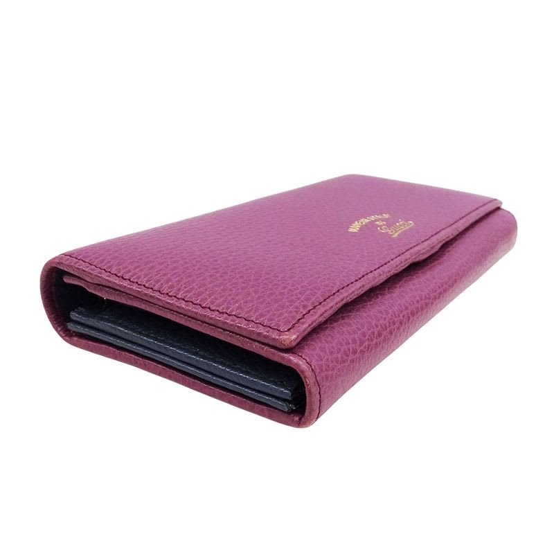 Gucci Wallet Long Leather Swing Continental Purple
