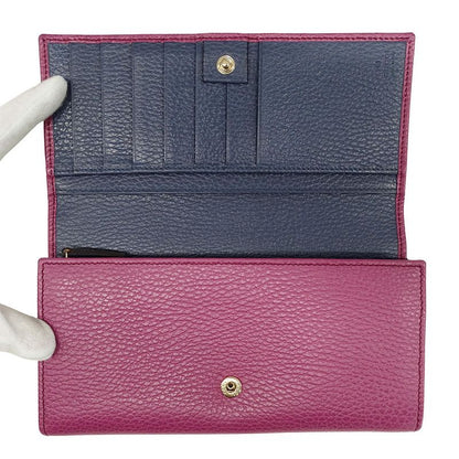 Gucci Wallet Long Leather Swing Continental Purple