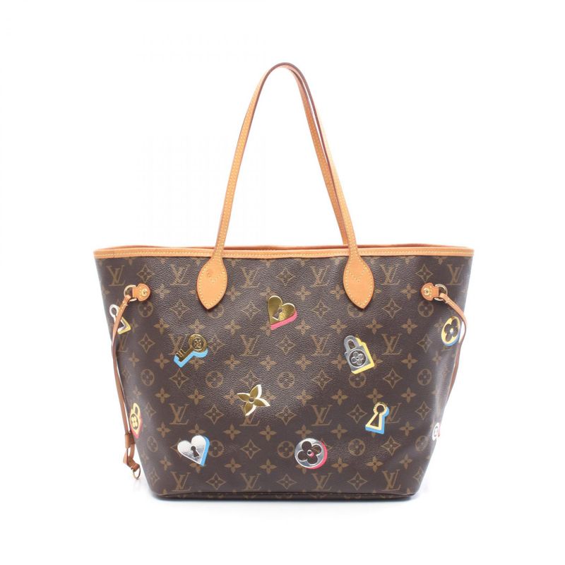 Louis Vuitton Tote Bag Neverfull MM Monogram Lovelock M44364 PVC Coated Canvas