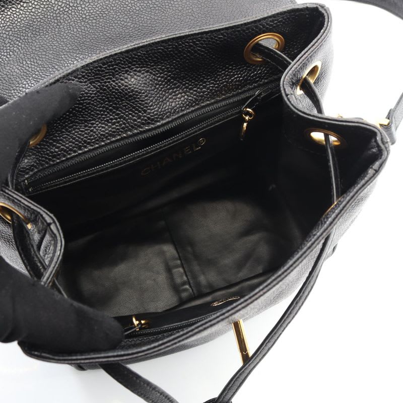 Chanel Chanel Rucksack Sac Backpack Black Caviar Leather