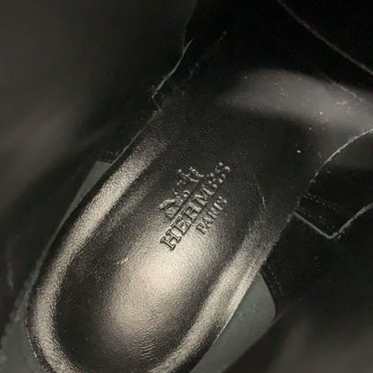 Hermes Frenchie 50 Boots Short Shoes Leather Black Silver Kelly Hardware