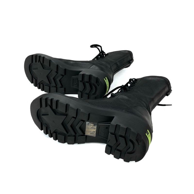 Christian Dior Arcade Boots Short Shoes Leather Black Logo Lace Up Zip