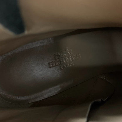 Hermes Saint Germain Boots Short Shoes Leather Black Silver Kelly Hardware