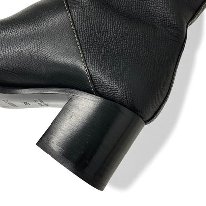 Hermes Houle 60 Boots Long Shoes Leather Black Stitching