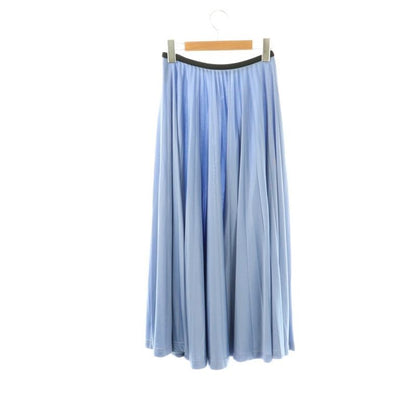Celine Triacetate Pleated Long Skirt 34 Blue Black DO OS