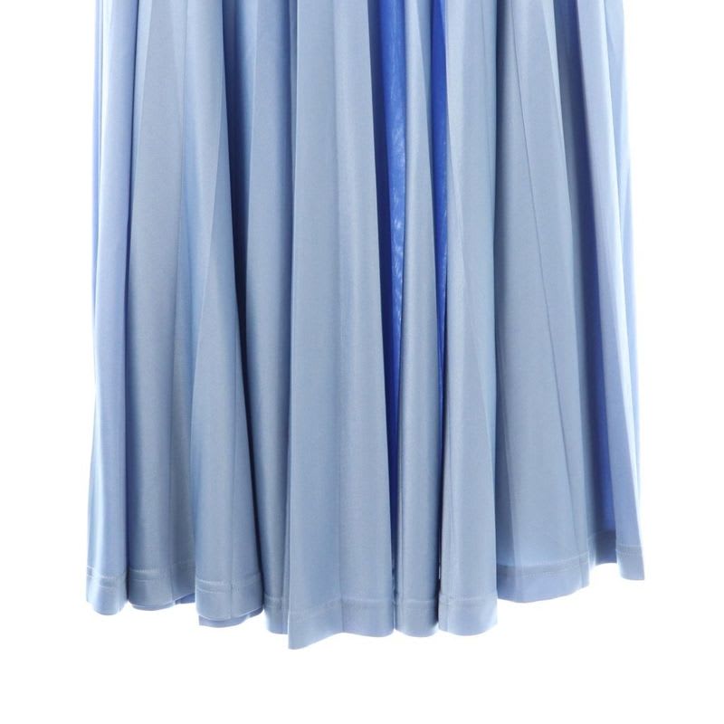 Celine Triacetate Pleated Long Skirt 34 Blue Black DO OS