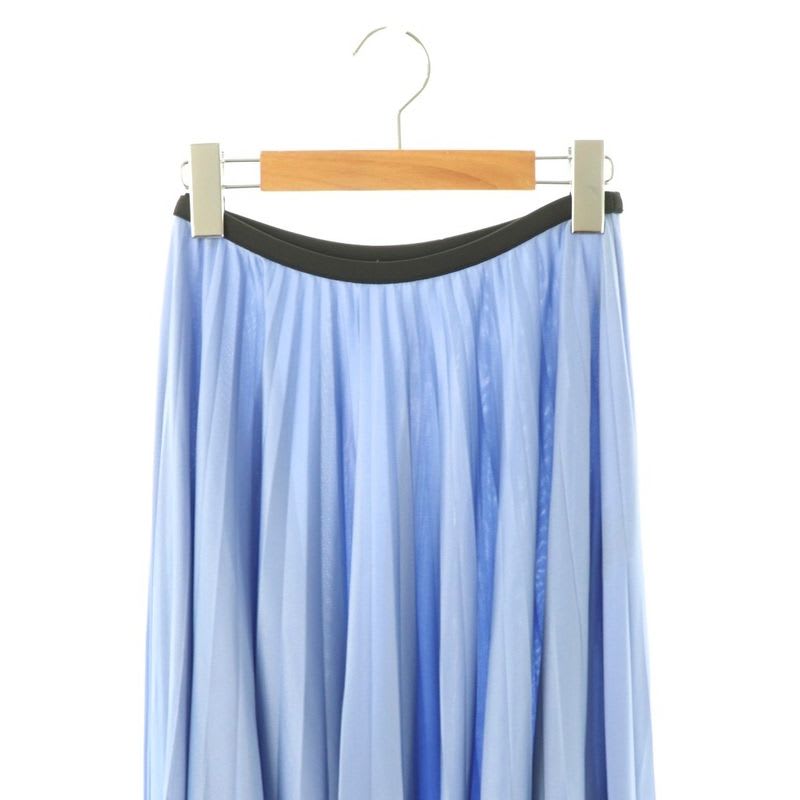 Celine Triacetate Pleated Long Skirt 34 Blue Black DO OS