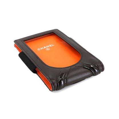 Chanel Cambon Line Ipod Case Leather Enamel Brown