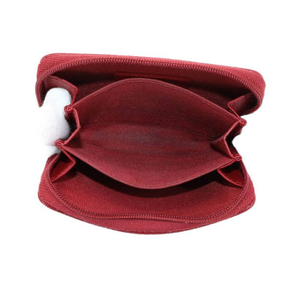 Chanel Caviar Leather Coin Case Purse Red Coco Mark