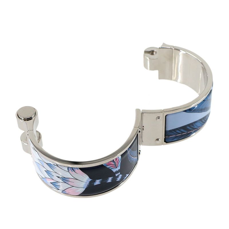 Hermes Charniere Large Bangle Multicolor Silver Accessory