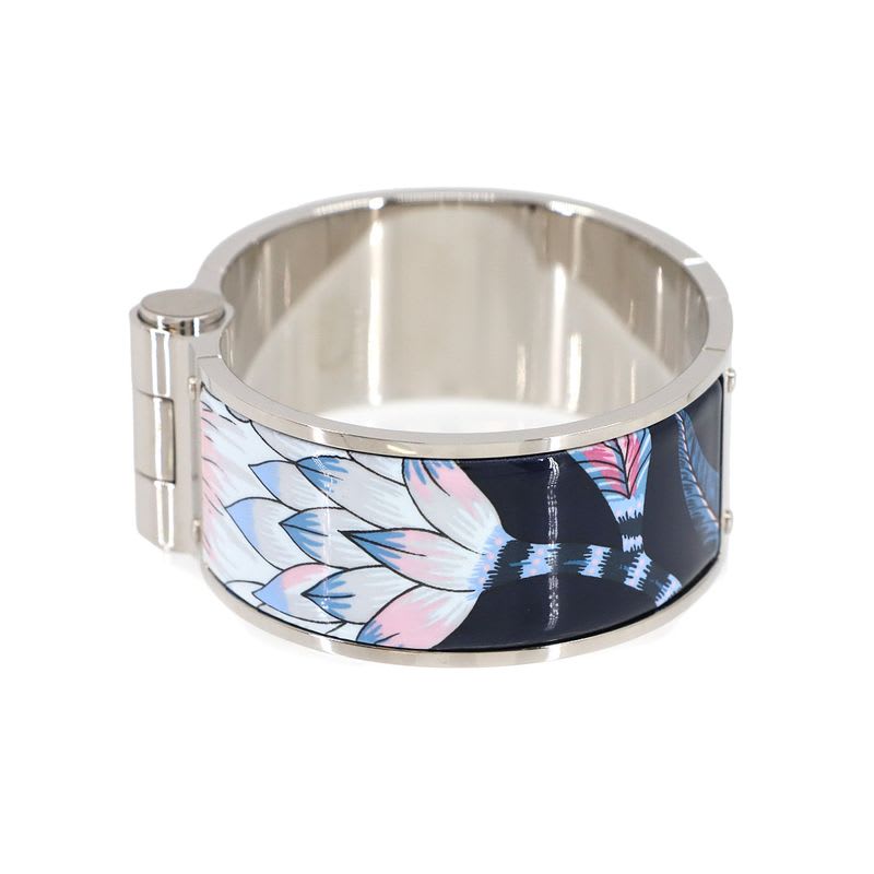 Hermes Charniere Large Bangle Multicolor Silver Accessory