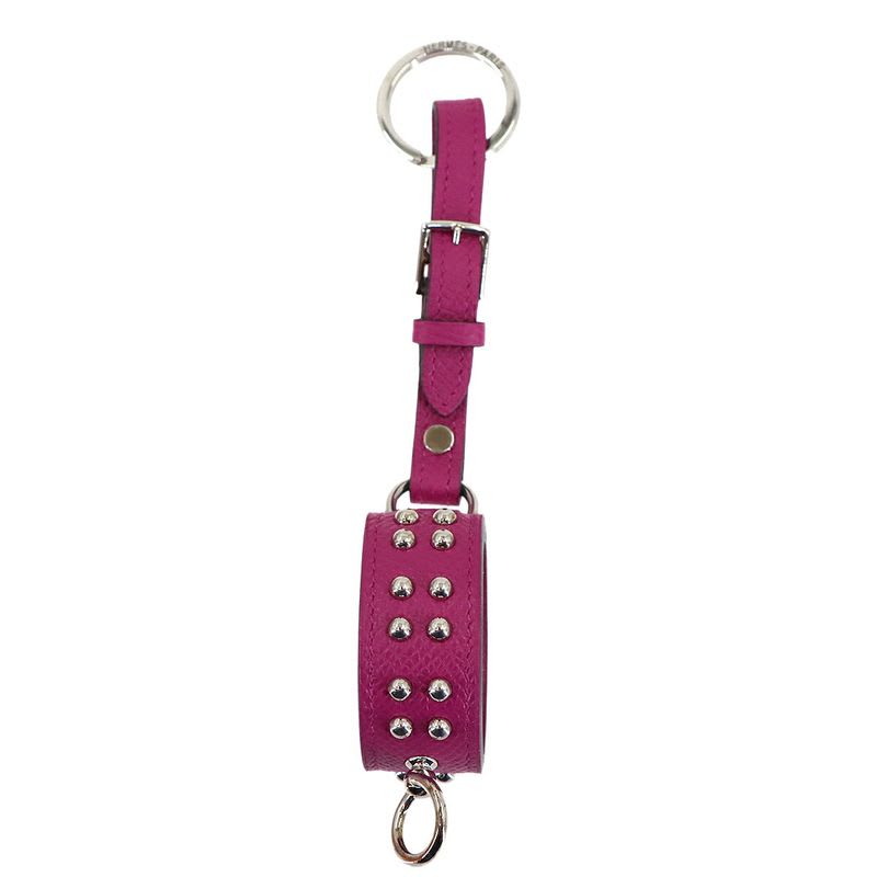 Hermes Collier de Chien Annaud Bag Charm Epson Rose Purple
