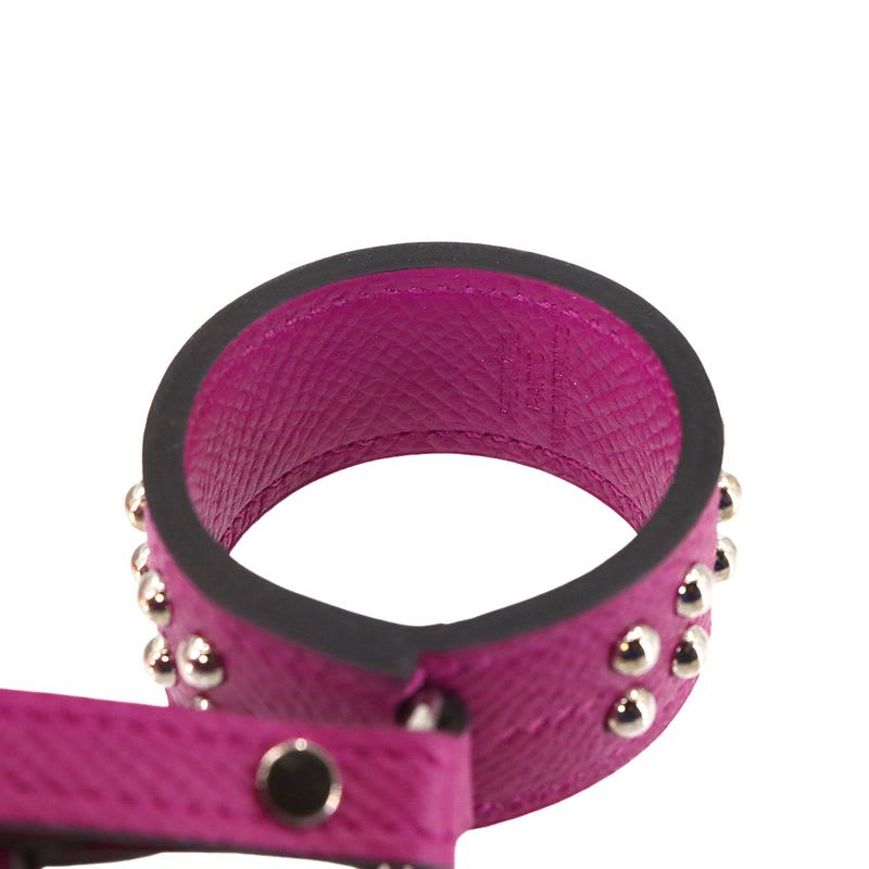 Hermes Collier de Chien Annaud Bag Charm Epson Rose Purple
