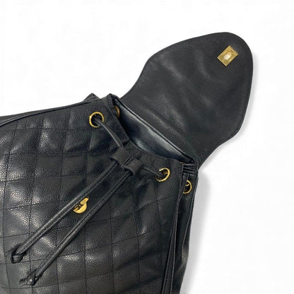 Chanel Chanel Bag Backpack Rucksack Black Gold Quilted Turn Lock