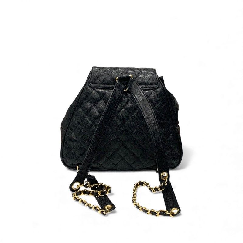 Chanel Chanel Bag Backpack Rucksack Black Gold Quilted Turn Lock