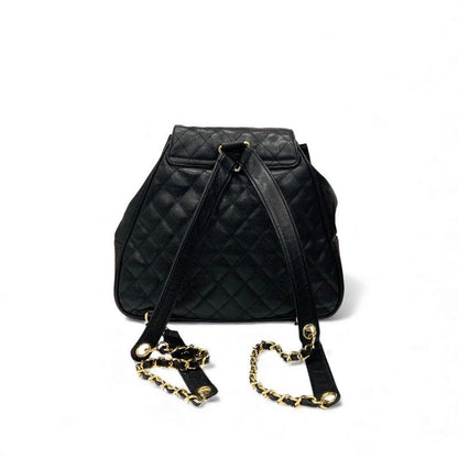 Chanel Chanel Bag Backpack Rucksack Black Gold Quilted Turn Lock