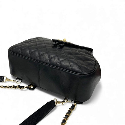 Chanel Chanel Bag Backpack Rucksack Black Gold Quilted Turn Lock