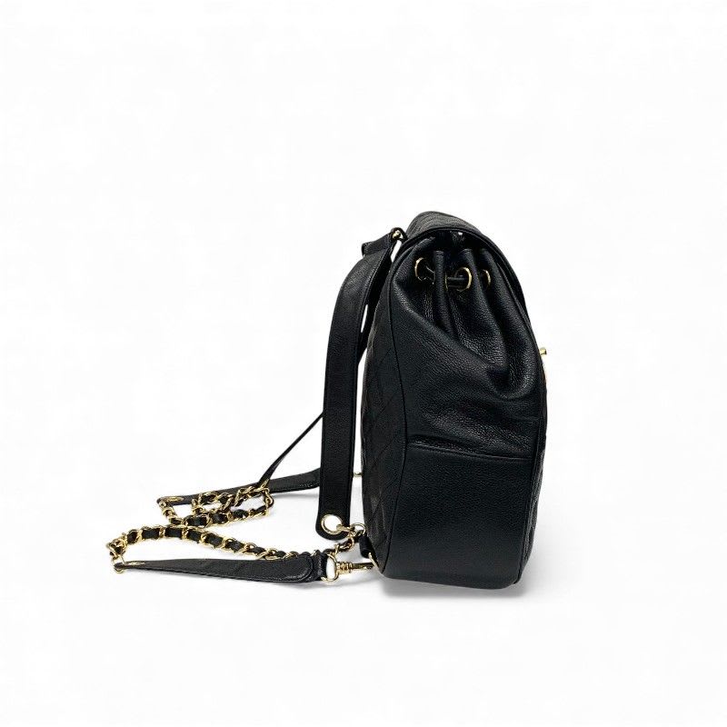 Chanel Chanel Bag Backpack Rucksack Black Gold Quilted Turn Lock