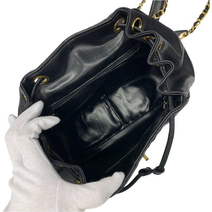 Chanel Chanel Bag Backpack Rucksack Black Gold Quilted Turn Lock