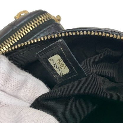 Chanel Bag Waist Pouch Body Caviar Leather Metallic Black Gold