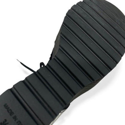 Chanel Boots Short Boots Shoes Fabric Leather Patent Black Gold Here Mark Logo