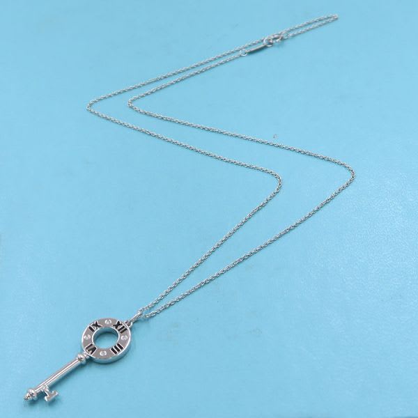 Tiffany & Co Atlas Key Charm Necklace Diamond 4