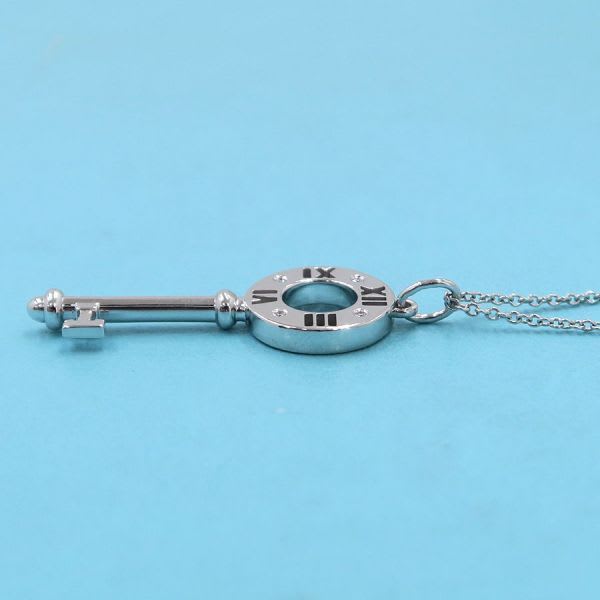 Tiffany & Co Atlas Key Charm Necklace Diamond 4
