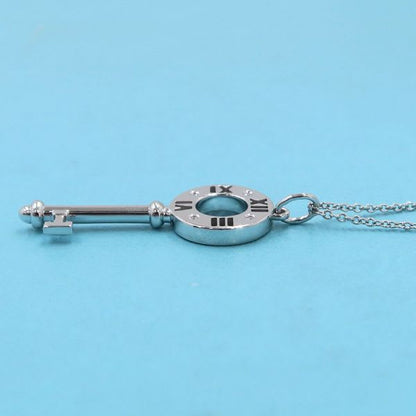 Tiffany & Co Atlas Key Charm Necklace Diamond 4