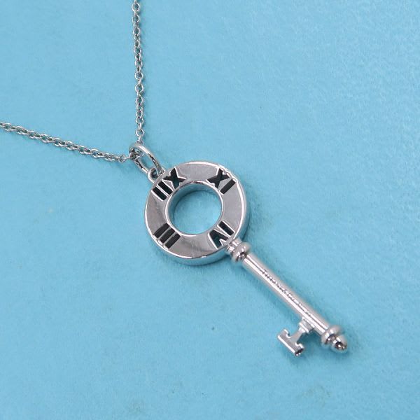 Tiffany & Co Atlas Key Charm Necklace Diamond 4