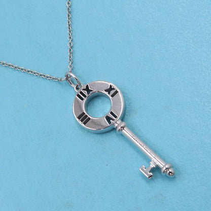 Tiffany & Co Atlas Key Charm Necklace Diamond 4