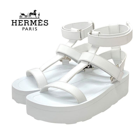 Hermes Enid Sandals Shoes Leather White Unused Sports Sandals