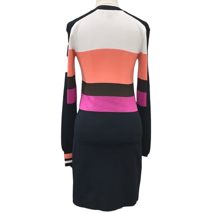 Louis Vuitton One Piece Mini Dress Logo Front Button Rayon Multicolor