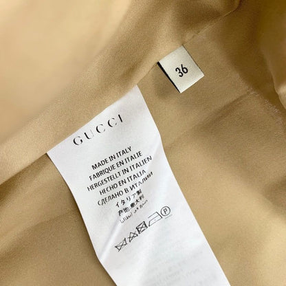 Gucci Outer Coat Long Chester Wool Beige