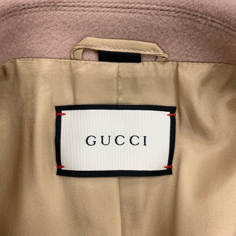 Gucci Outer Coat Long Chester Wool Beige