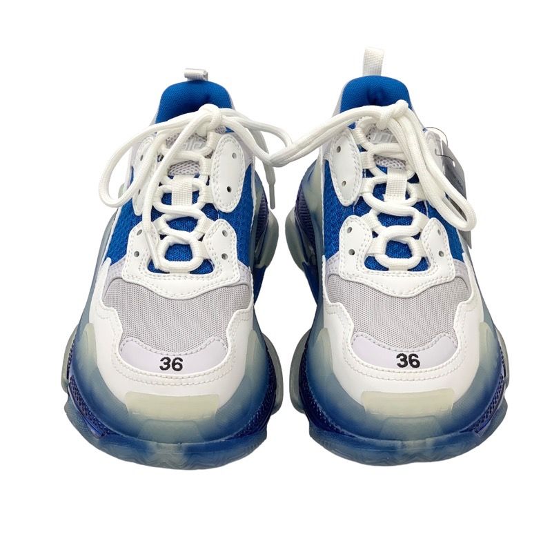 Balenciaga Triple S Sneakers Shoes Mesh Leather Blue White Blue Unused Logo
