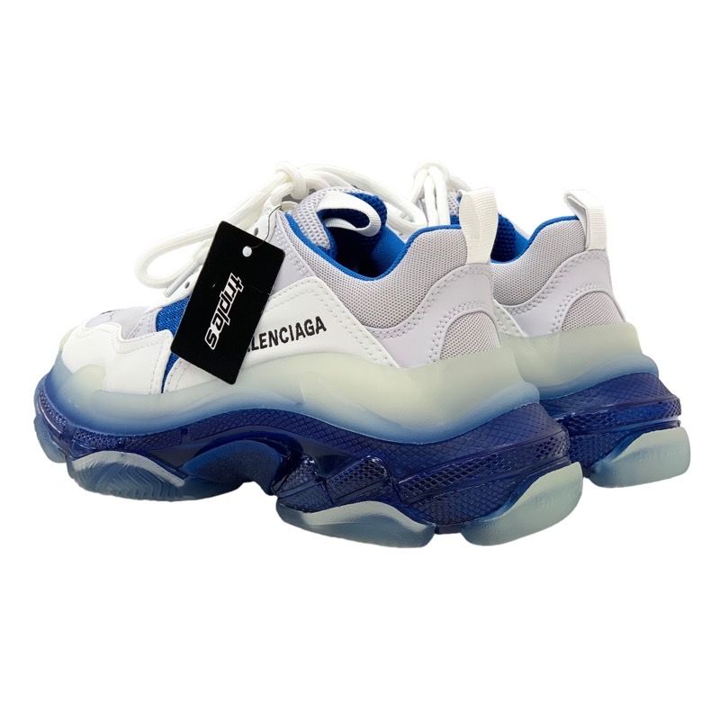 Balenciaga Triple S Sneakers Shoes Mesh Leather Blue White Blue Unused Logo
