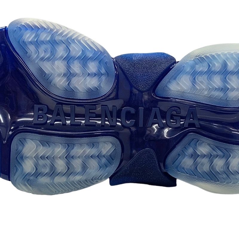 Balenciaga Triple S Sneakers Shoes Mesh Leather Blue White Blue Unused Logo