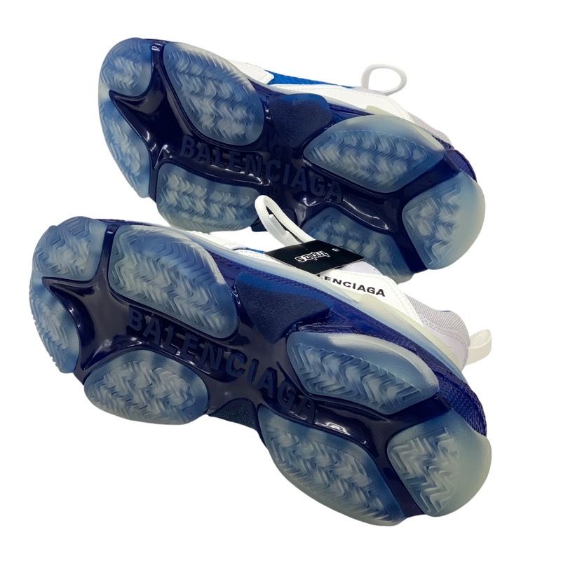 Balenciaga Triple S Sneakers Shoes Mesh Leather Blue White Blue Unused Logo