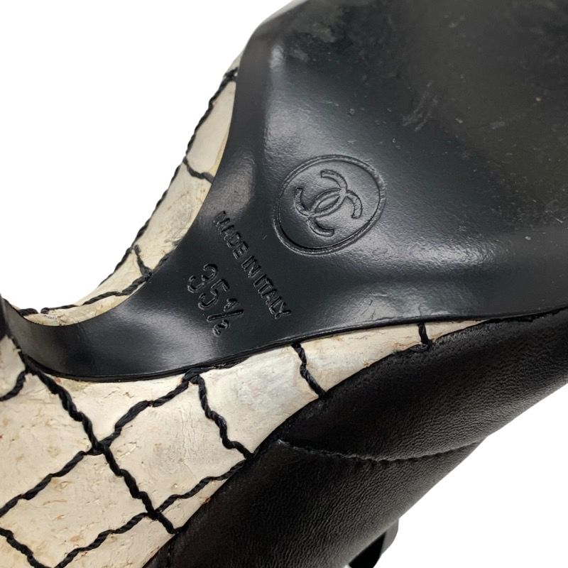 Chanel Boots Short Boots Shoes Leather Black Camellia Here Mark