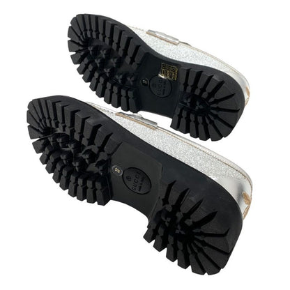 Gucci Loafer Leather Shoes Leather Silver Gold Lame Horsebit Bee